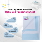 Adore Insta Dry Water Absorbent Baby Bed Protector Sheet - Large - 100*140cm -BLUE
