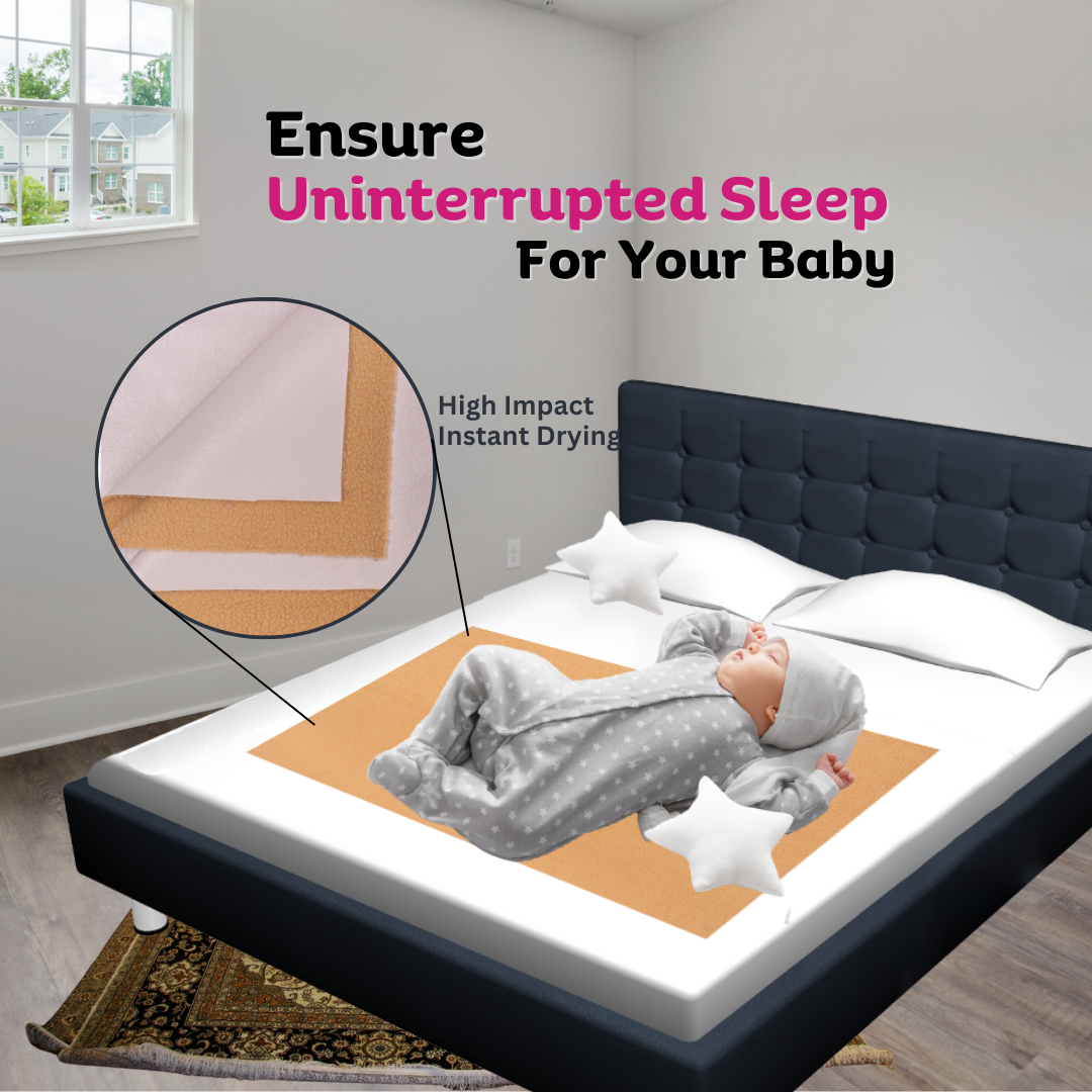 Adore Insta Dry Water Absorbent Baby Bed Protector Sheet - Large - 100*140cm -BEIGE
