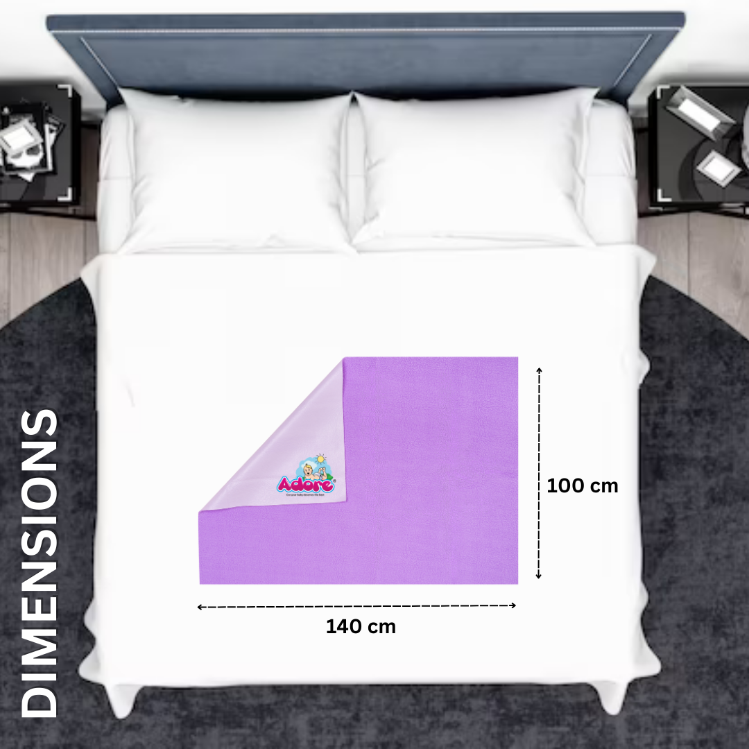 Adore Insta Dry Water Absorbent Baby Bed Protector Sheet - Large - 100*140cm -LILAC