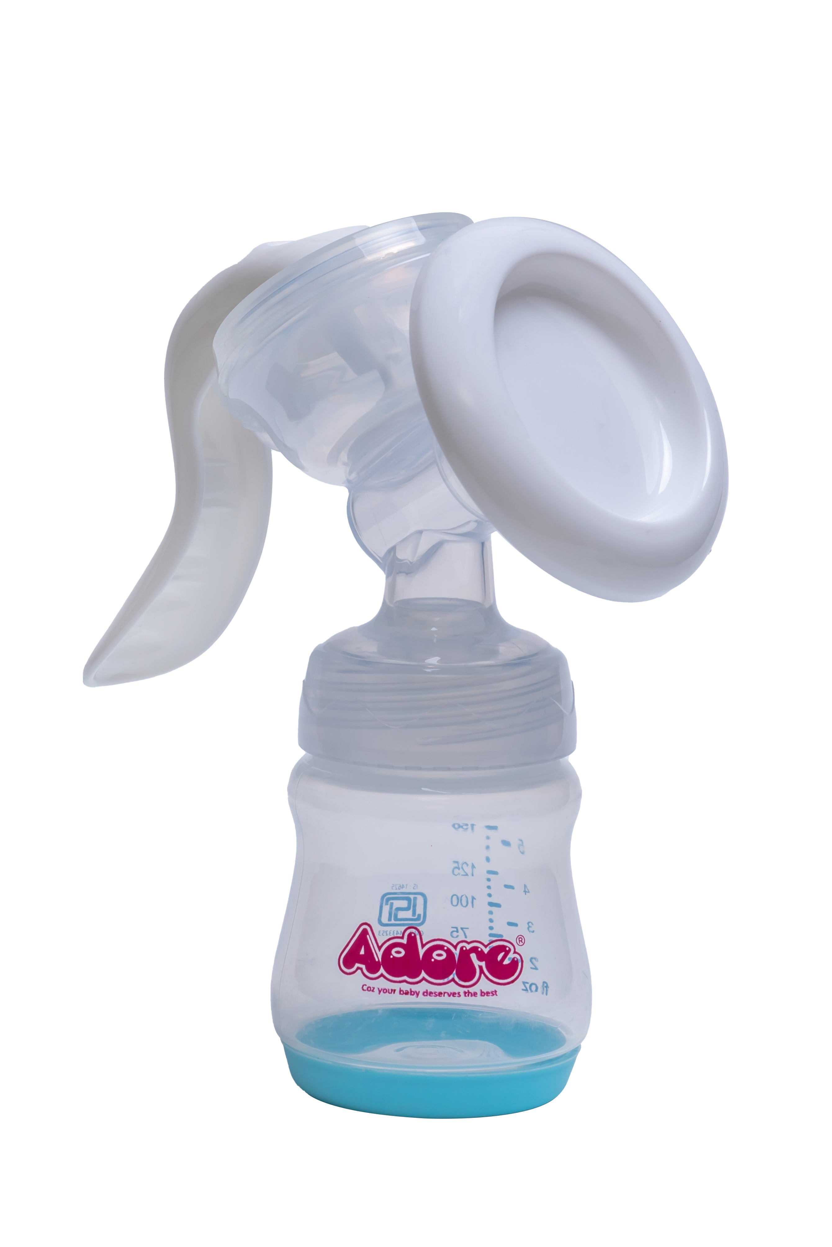 Adore Wowsome 3 Stage Manual Breast Pump with Feeding Bottle - Blue