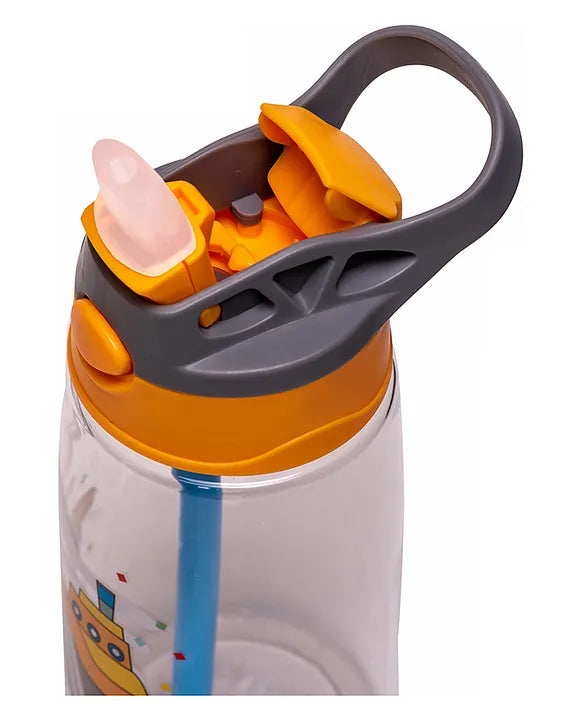 Adore Basics Land Era Straw Sipper Water Bottle with Handle - 500 ml Orange Ship