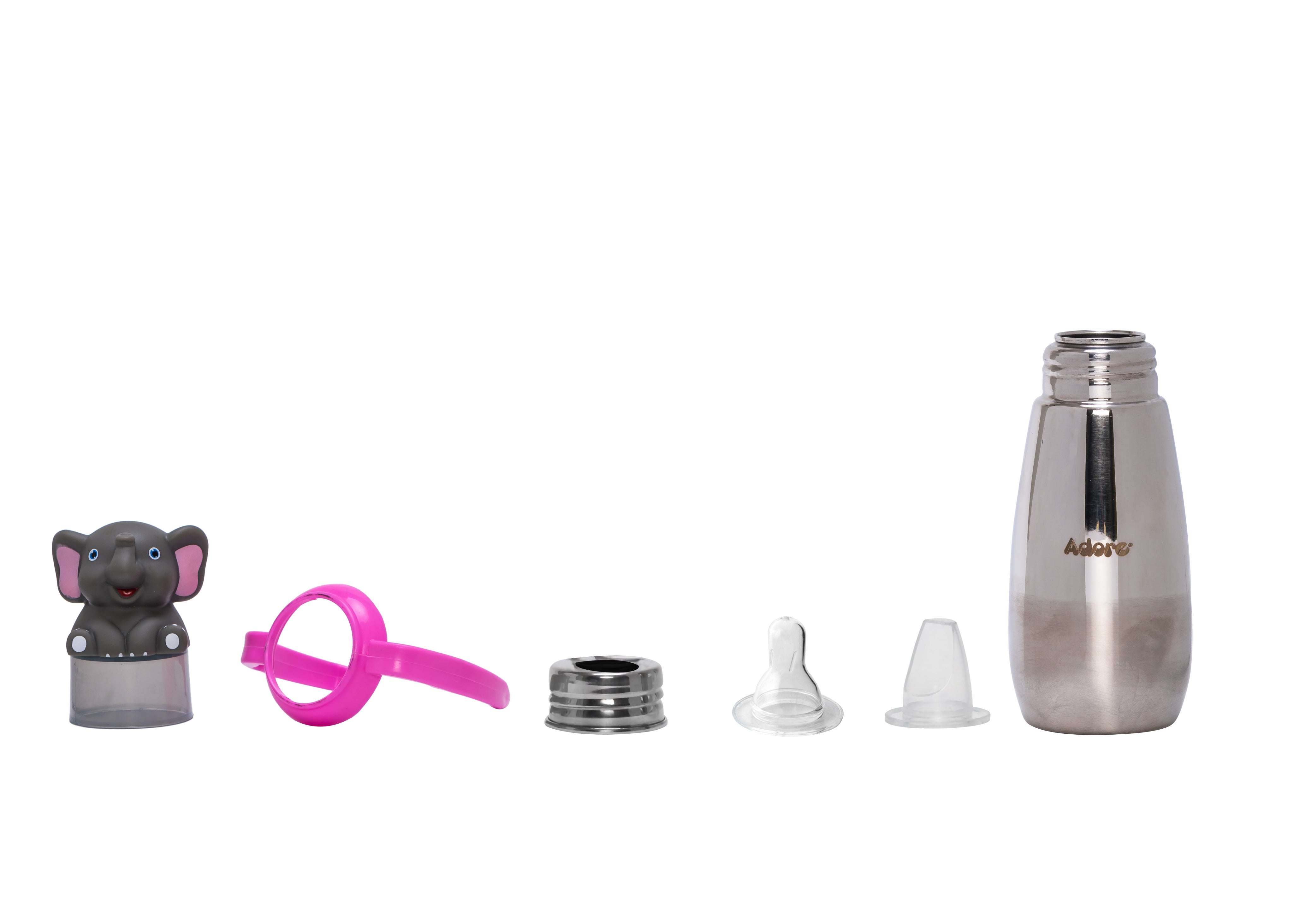 Adore Neomaxx! 2 in 1 Characterhood Stainless Steel Feeding Bottle 300ml - Elephant