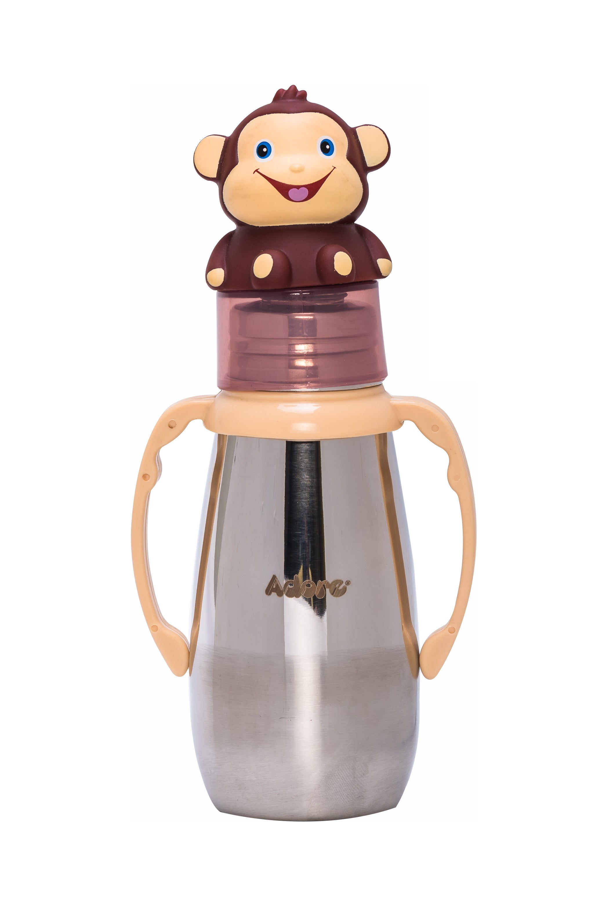Adore Neomaxx! 2 in 1 Characterhood Stainless Steel Feeding Bottle 300ml - Monkey