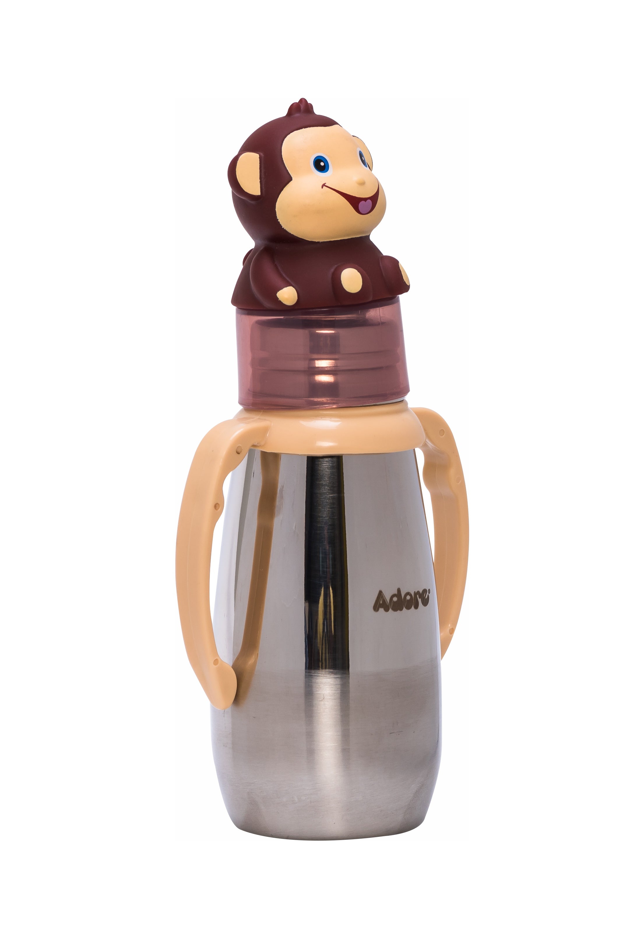 Adore Neomaxx! 2 in 1 Characterhood Stainless Steel Feeding Bottle 300ml - Monkey