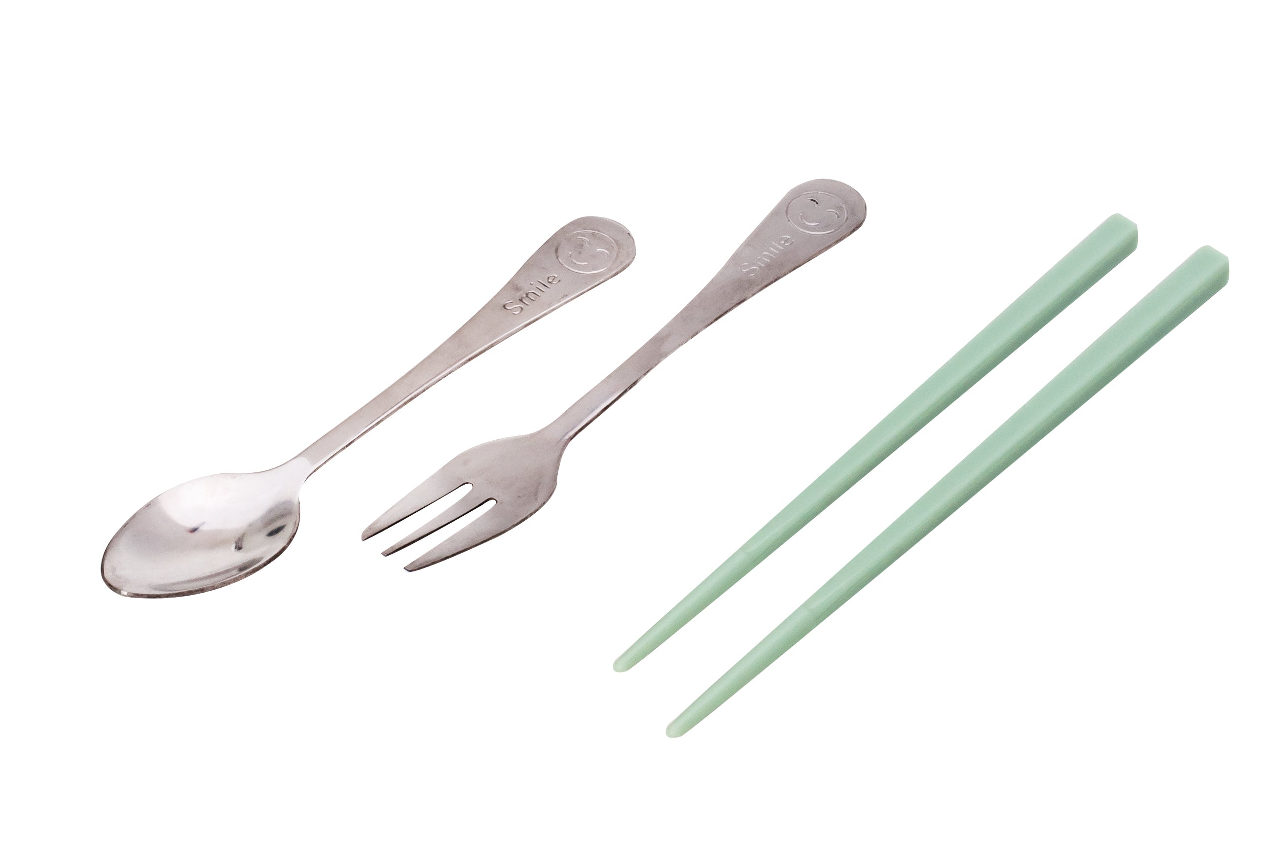 Basics Hokey Portable & Super Sleeky Cutlery Kit with Storage Case - Green