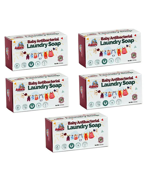 Adore Baby Anti-bacterial Laundry Soap Pack of 5 Pieces - 125 gm Each
