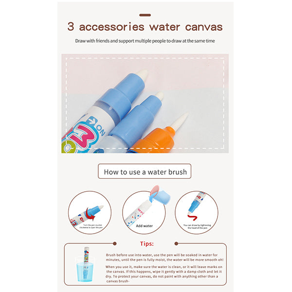 Adore Magic Water Drawing Mat with Rainbow Color Sketches