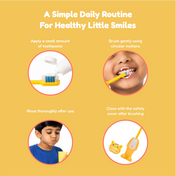 Adore Kids Pop Up Toothbrush with Safety Head Attractive Character - Yellow Cow