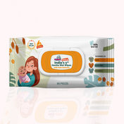 Adore Basics India's First Ever Baby Wet wipes with Oat Extracts- 98% Water-Goodness of Aloe vera & Vitamin with lid- Pack of 80pc*5 Packs
