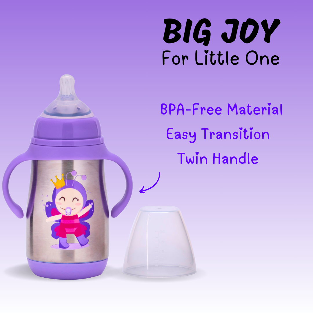 Adore Gypsy! 3Stage Stainless Steel Feeding Bottle With Gravity Ball - Purple
