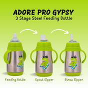 Adore Gypsy! 3Stage Stainless Steel Feeding Bottle With Gravity Ball -Green