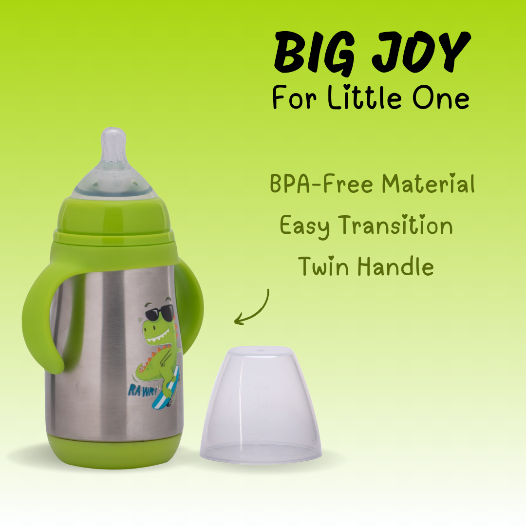 Adore Gypsy! 3Stage Stainless Steel Feeding Bottle With Gravity Ball -Green