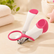 Adore Zoom Nail Clipper With Magnifier Glass-Stainless Steel - Pink