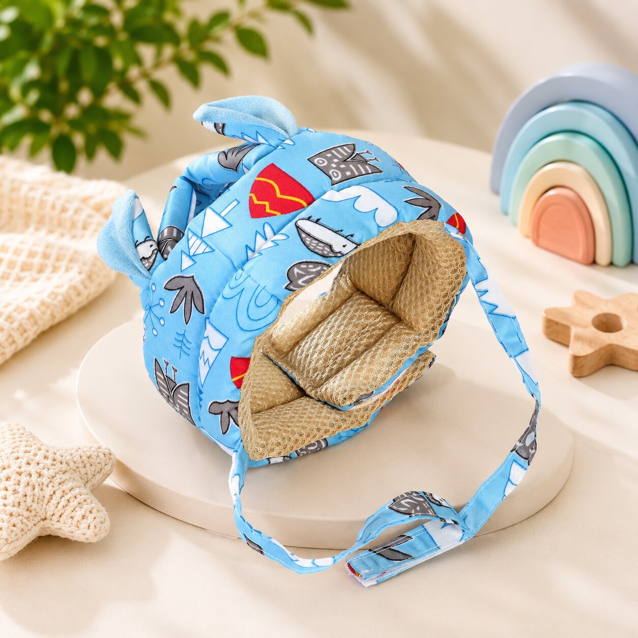 Adore REINDEER - The Adjustable Safety Head Protector Helmet with Adjustable Strap - Blue