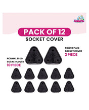 Adore Baby Safety Child Proofing Electrical Socket Cover Set- Pack of 12-Black