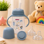 Adore Magnum Opus 4 Stage Wide Neck Feeding Bottle with Twin Handle- Blue