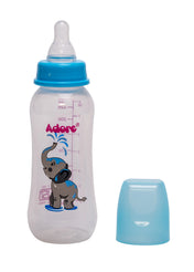 Adore Jungle Bay 2 Stage Narrow Neck Feeding Bottle - 250ml -  Blue Elephant