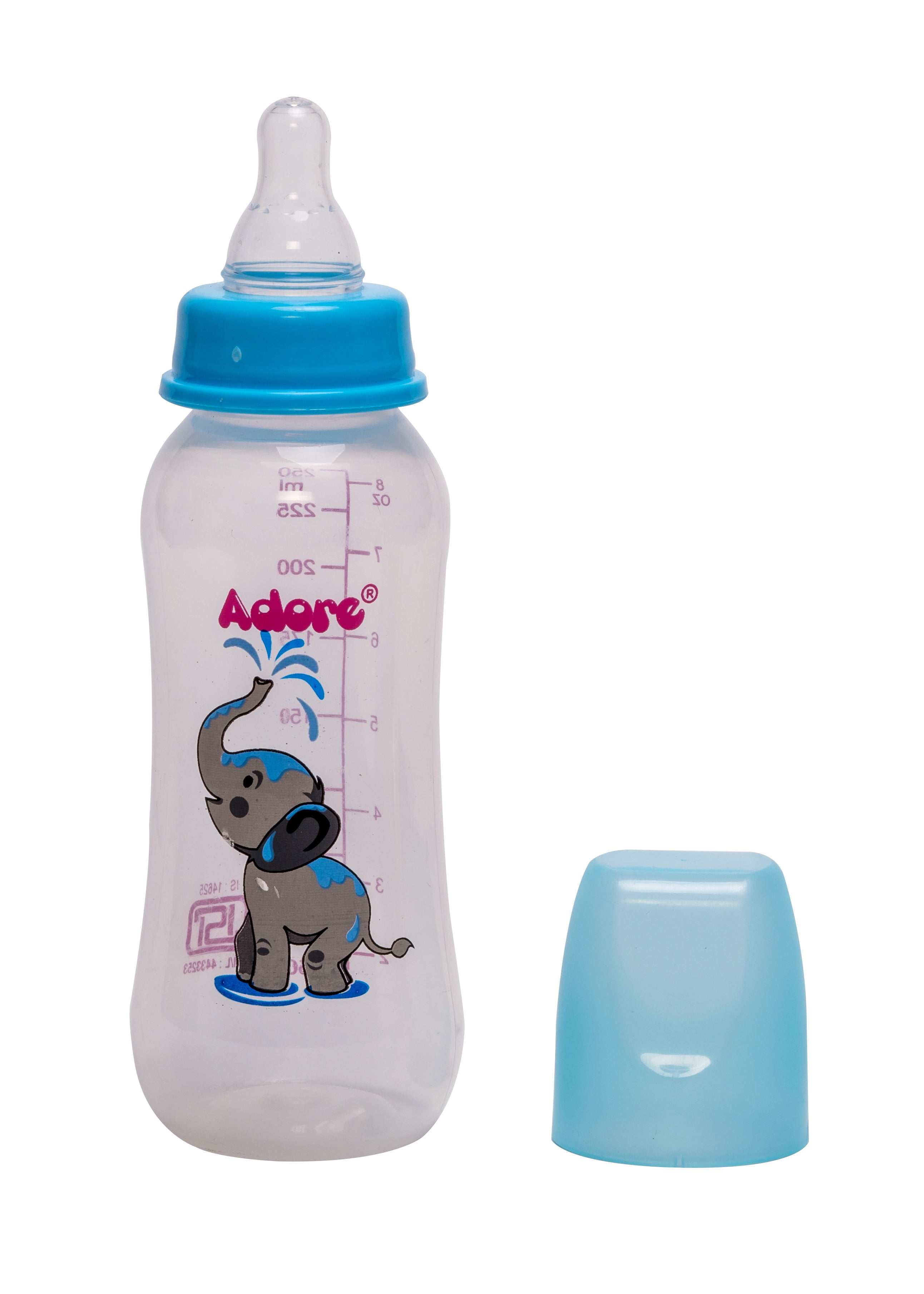 Adore Jungle Bay 2 Stage Narrow Neck Feeding Bottle - 250ml -  Blue Elephant