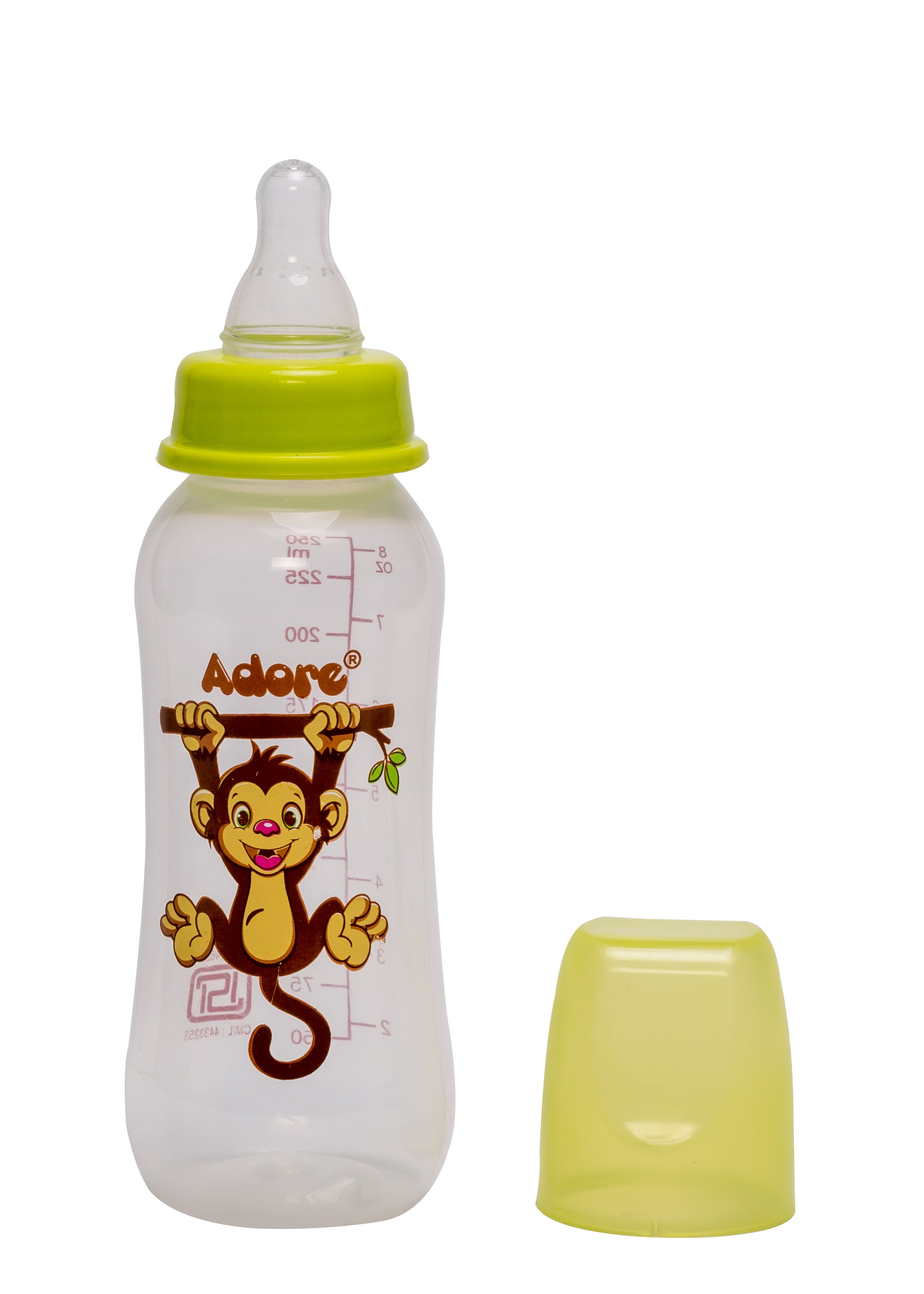 Adore Jungle Bay 2 Stage Narrow Neck Feeding Bottle - 250ml - Green Monkey