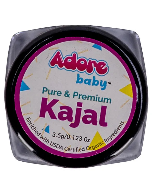 Adore Baby Pure & Premium Kajal 3.5g Each- Pack of 2- With USDA Certified Ingredients