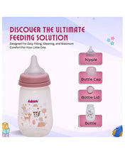 Adore Skoot Sr 2 Stage Wideneck Feeding Bottle - 250 ml - Pink