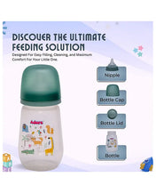 Adore Skoot Sr 2 Stage Wideneck Feeding Bottle - 250 ml - Green