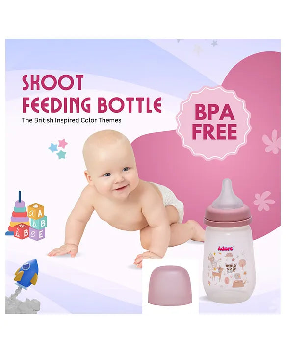 Adore Skoot Sr 2 Stage Wideneck Feeding Bottle - 250 ml - Green