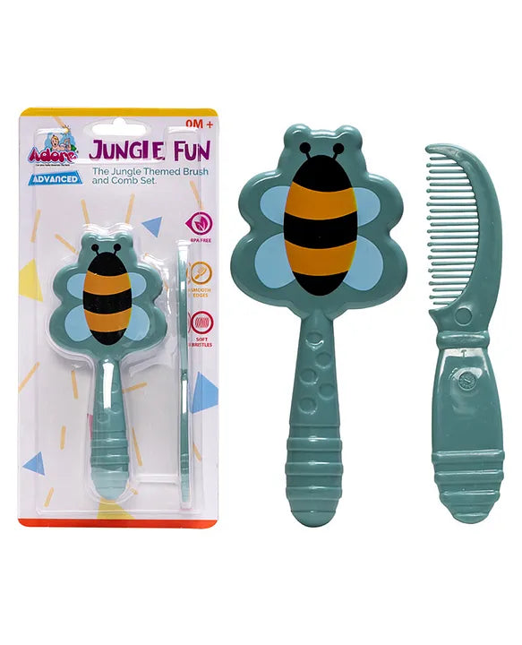 Adore Jungle Fun Baby Brush & Comb Set- Honey Bee