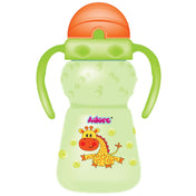 Adore Zing! The Amazing Straw Sipper with Twin Handle- Flip N Sip- 300ml Green