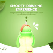 Adore Zing! The Amazing Straw Sipper with Twin Handle- Flip N Sip- 300ml Green