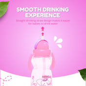 Adore Zing! The Amazing Straw Sipper with Twin Handle- Flip N Sip- 300ml Pink