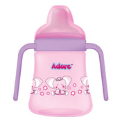 Adore Zippy! The Amazing Soft Silicone Spout Sipper with Twin Handle & Dust Free Hood- 270ml - Pink