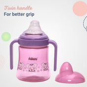 Adore Zippy! The Amazing Soft Silicone Spout Sipper with Twin Handle & Dust Free Hood- 270ml - Pink