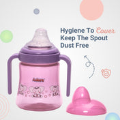 Adore Zippy! The Amazing Soft Silicone Spout Sipper with Twin Handle & Dust Free Hood- 270ml - Pink