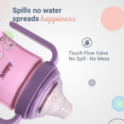 Adore Zippy! The Amazing Soft Silicone Spout Sipper with Twin Handle & Dust Free Hood- 270ml - Pink