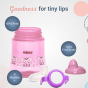 Adore Zippy! The Amazing Soft Silicone Spout Sipper with Twin Handle & Dust Free Hood- 270ml - Pink