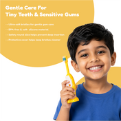 Adore Kids Pop Up Toothbrush with Safety Head Attractive Character - Yellow Cow