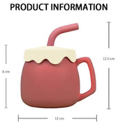 Adore ZEST 2 in 1 Silicone Sip n Snack Sippy Cup with Straw - 180 ml Dark Pink