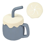 Adore ZEST 2 in 1 Silicone Sip n Snack Sippy Cup with Straw - 180 ml -Grey