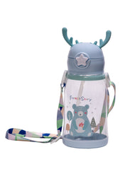 Adore Antillo Pop up Straw Sipper with Adjustable Strap 300ml - Blue