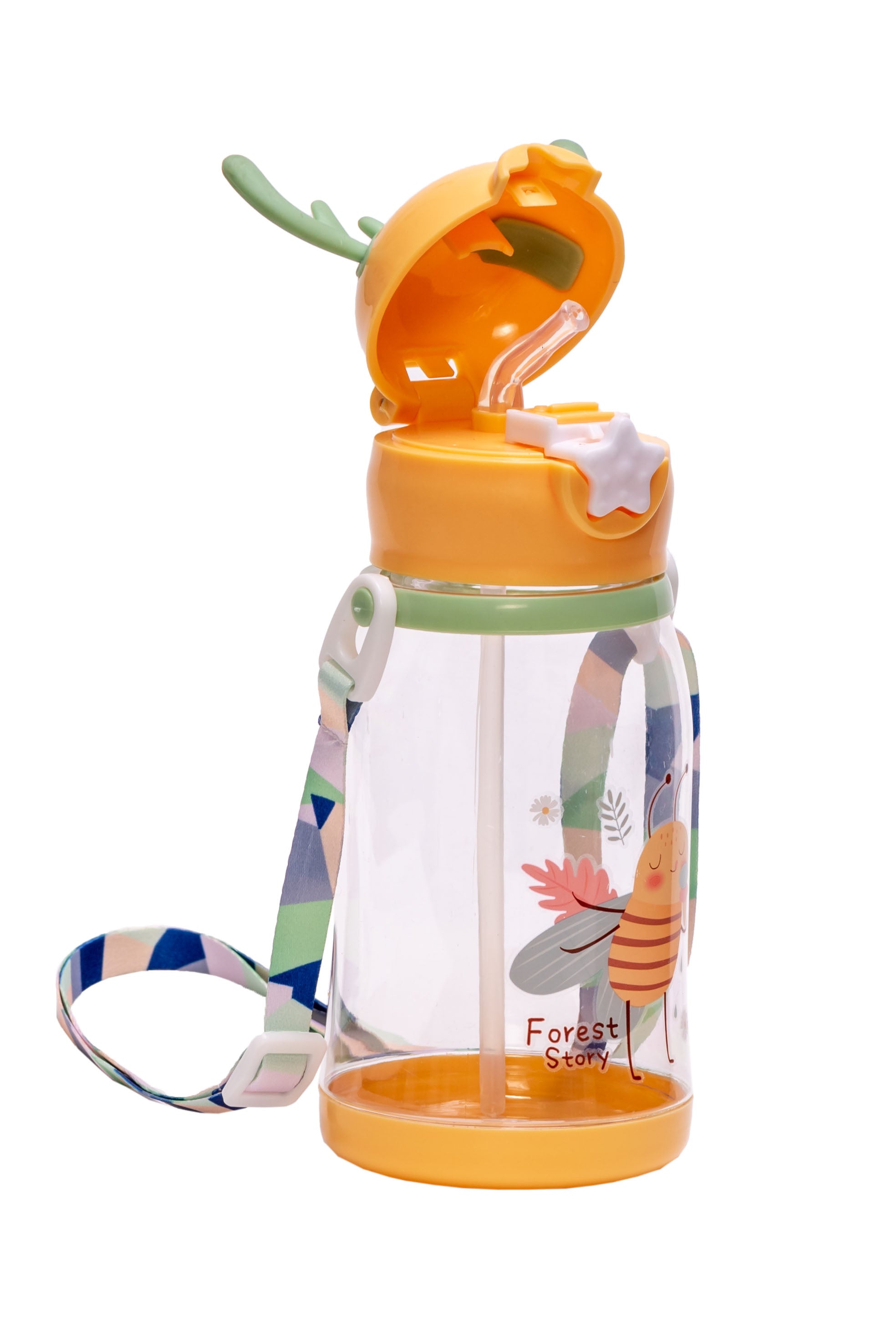 Adore Antillo Pop up Straw Sipper with Adjustable Strap 300ml -Yellow