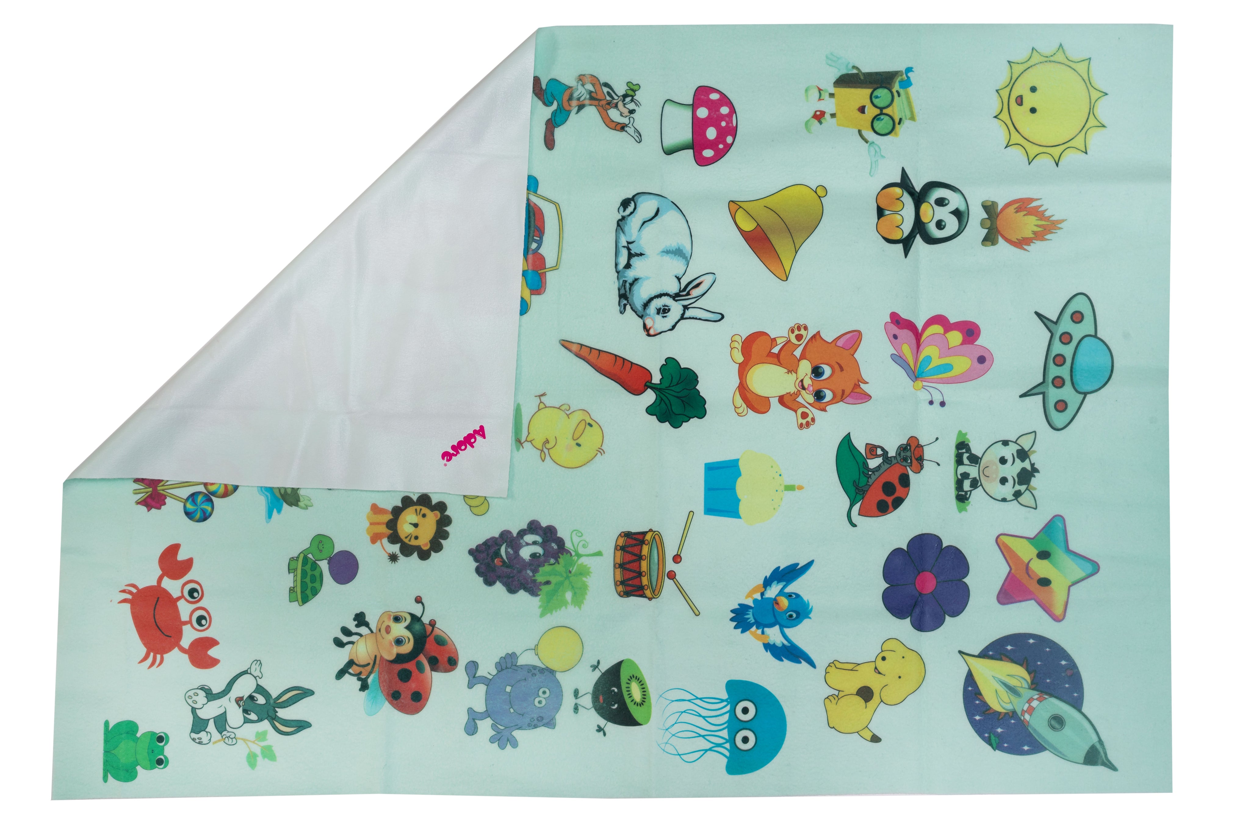 Adore Printed Insta Dry Sheet 70 * 100 cms - InstaDry Water Absorbent Baby Bed Protector Sheet- Green printed