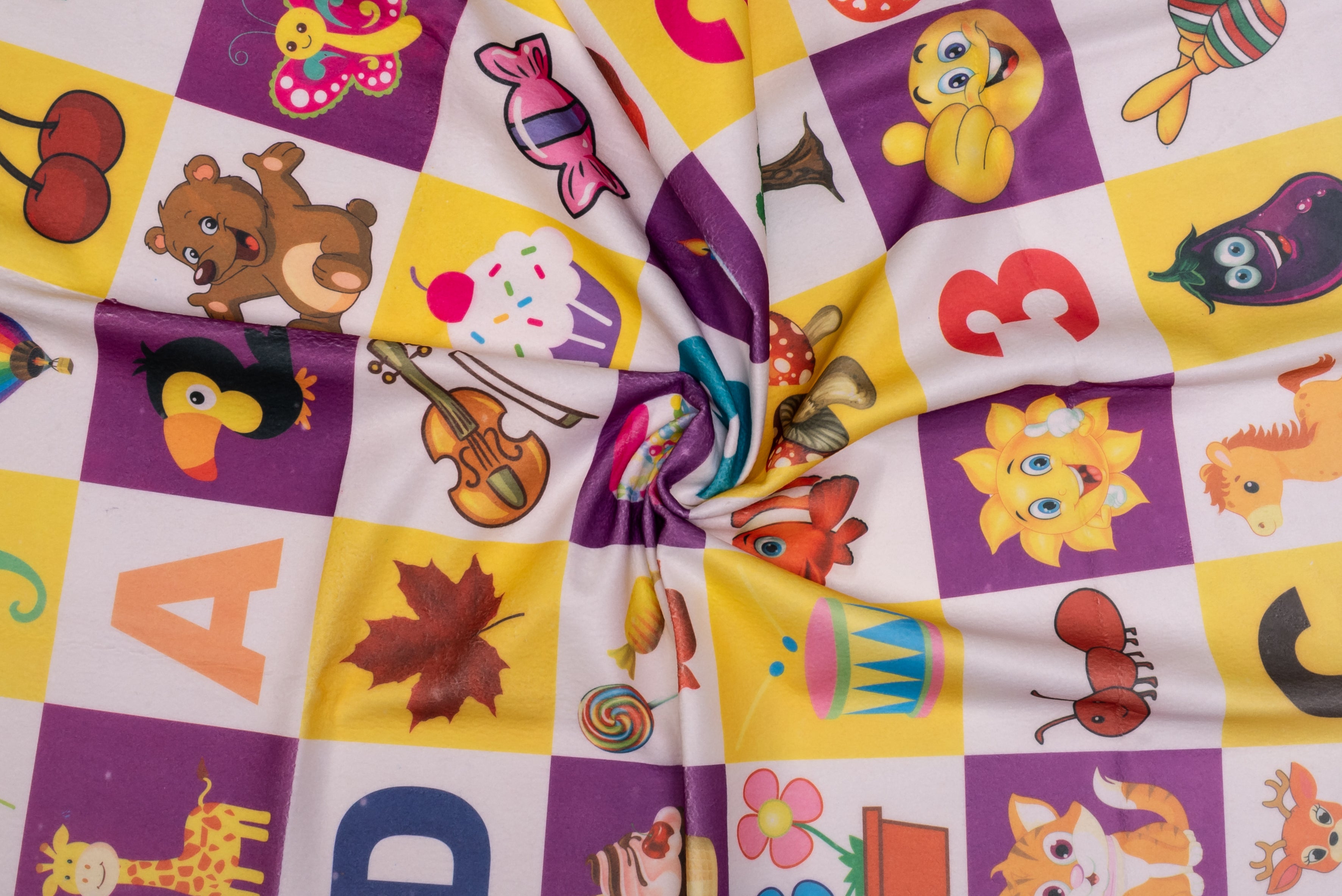 Adore Printed Insta Dry Sheet 70 * 100 cms - InstaDry Water Absorbent Baby Bed Protector Sheet- Purple printed