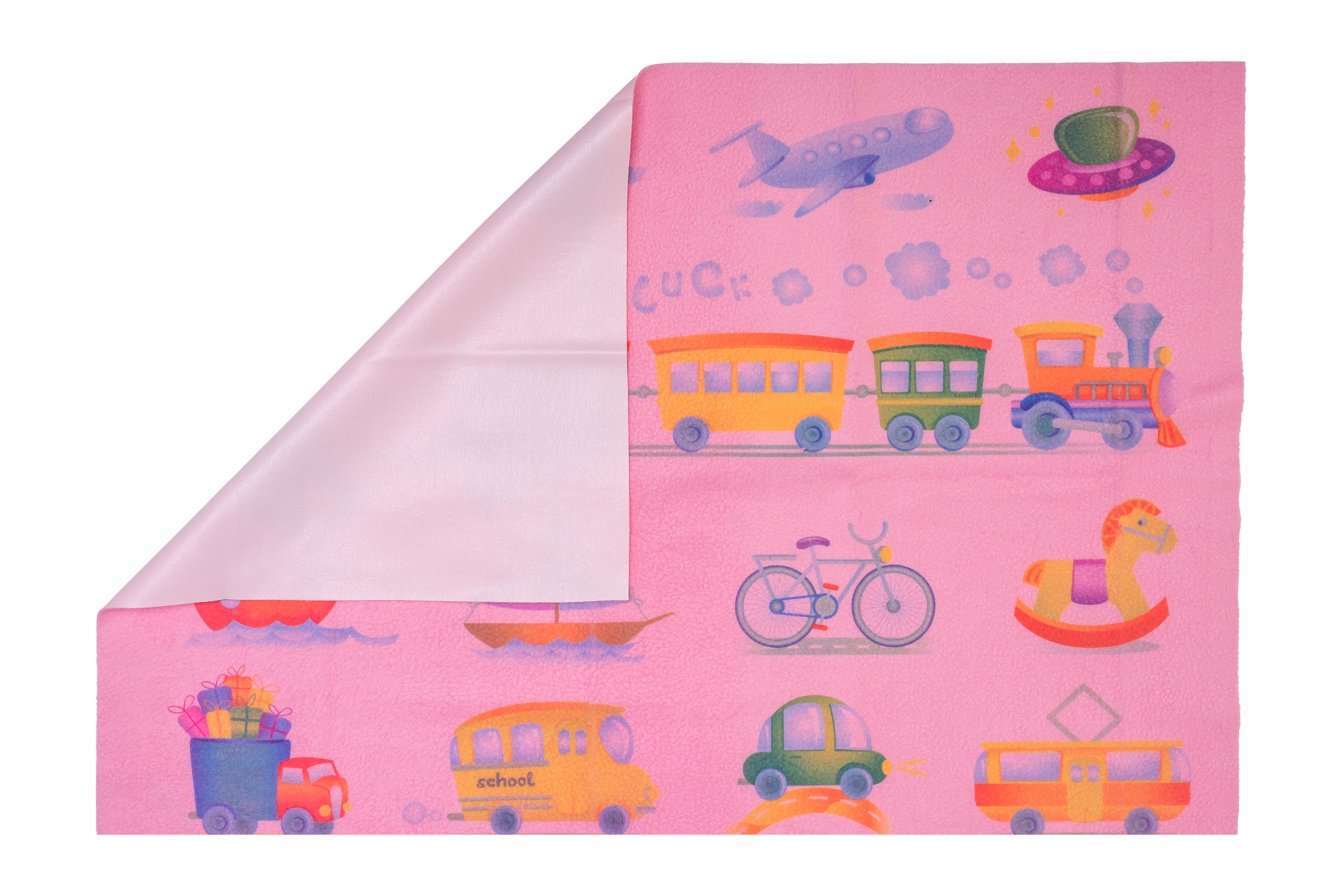 Adore Printed Insta Dry Sheet 50 * 70 cms - InstaDry Water Absorbent Baby Bed Protector Sheet - Vehicles