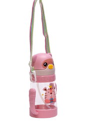 Adore Bear Hug! The U Shaped Twin Handle Straw Sipper with Adjustable Strap - Pink