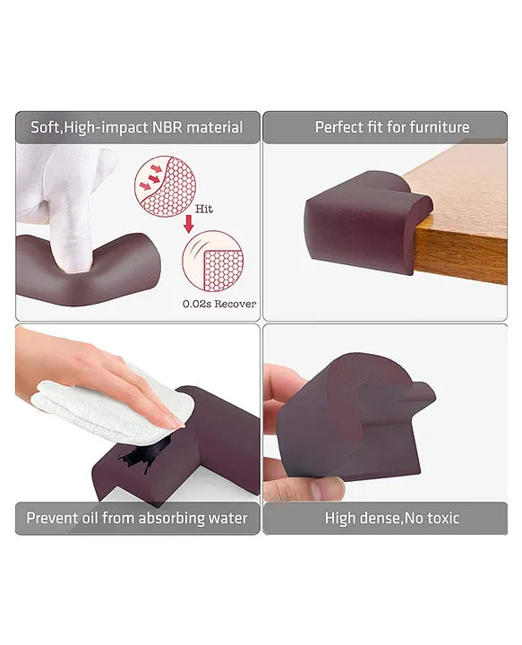 Adore Safety Series Baby Childproofing Safety Edge Guards XL- Pack of 4- Cream