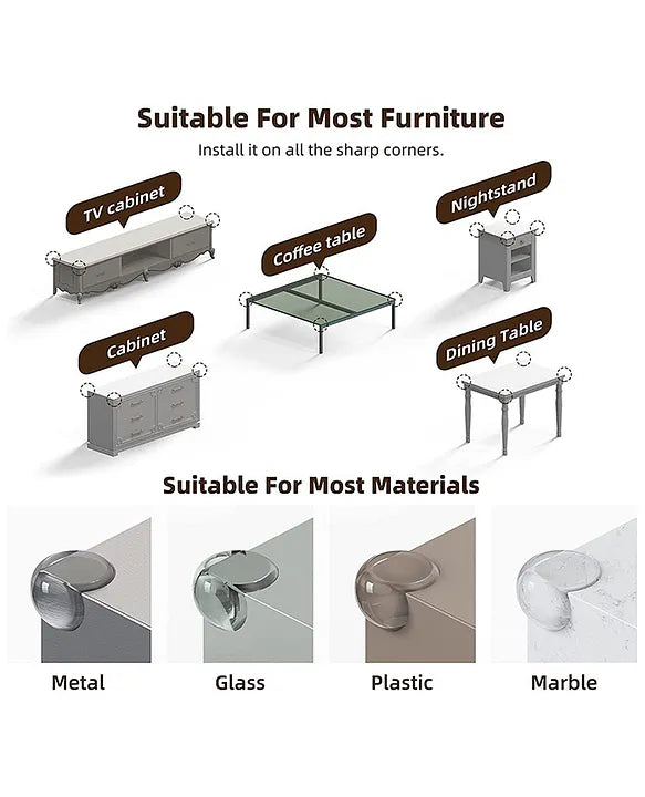 Adore Safety Series Baby Childproofing Ball Guards - Pack of 8