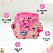 Adore Insta Dry Baby Cloth Tie Knot Langot- 0- 3 Months  Pink Donut S