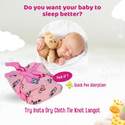 Adore Insta Dry Baby Cloth Tie Knot Langot- 0- 3 Months  Pink Donut S