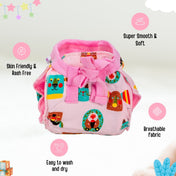 Adore Insta Dry Baby Cloth Tie Knot Langot- 4-8 Months Pink Animal M